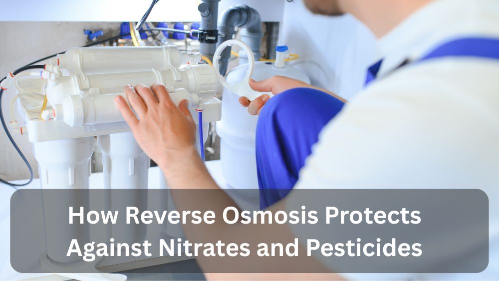 When you pour yourself a glass of water, it looks clear and safe. But hidden within may be nitrates from fertilizers or pesticide residues from agriculture. These invisible contaminants are among the most common pollutants in groundwater worldwide. The health risks are serious—nitrates can cause blue baby syndrome, while pesticides are linked to cancer, liver damage, and hormonal disruption. Fortunately, a well-maintained reverse osmosis (RO) system can provide strong protection. Let’s explore how RO works, how effective it is, and what you need to know to keep your family safe. Key Takeaways Nitrates and pesticides often enter drinking water through agricultural runoff and groundwater contamination. Reverse osmosis membranes block both, reducing them by 90–99%【EPA, 2022】. Nitrates are especially dangerous for infants, while pesticides pose long-term health risks. RO systems provide better protection than carbon filters alone. Regular maintenance and testing ensure consistent safety. What Are Nitrates and Why Are They Harmful? 1. Sources of Nitrates in Water Fertilizers used in farming. Animal waste and manure runoff. Leaking septic systems. 2. Health Effects of Nitrates Infants: Risk of methemoglobinemia (blue baby syndrome). Adults: Increased risk of thyroid disease, stomach cancer, and hypertension. Fact: The U.S. Environmental Protection Agency (EPA) sets the safe nitrate limit at 10 mg/L (10 ppm as nitrogen)【EPA, 2022】. What Are Pesticides and Why Are They Dangerous? 1. Sources of Pesticides in Water Agricultural spraying and runoff. Improper disposal of chemical containers. Industrial pollution. 2. Health Effects of Pesticides Short-term: Nausea, headaches, dizziness. Long-term: Cancer, endocrine disruption, reproductive issues. Stat Insight: WHO estimates that 3 million cases of pesticide poisoning occur annually worldwide【WHO, 2021】. How Does Reverse Osmosis Work in General? An RO system forces water through a semi-permeable membrane with pores of just 0.0001 microns. Water molecules pass through. Dissolved salts, nitrates, pesticides, heavy metals, and microbes are rejected. Purified water (permeate) is collected, while contaminated water (reject) is drained. How Does Reverse Osmosis Remove Nitrates? Nitrates exist in water as negatively charged ions (NO₃⁻). The RO membrane blocks these ions due to their size and charge. RO achieves 80–95% nitrate removal, depending on water pressure and system design. Example: Raw water nitrate = 50 ppm. RO-treated water = 2–5 ppm (well below safe limit). How Does Reverse Osmosis Remove Pesticides? Most pesticides are organic molecules larger than water molecules. RO membranes reject these molecules effectively. Combined with carbon filters, RO can remove 90–99% of pesticides. Example Pesticides Removed by RO: Atrazine (linked to endocrine disruption). Lindane (banned in many countries but still found in water). DDT residues in contaminated areas. How Effective Is RO Compared to Other Filtration Methods? Method Nitrate Removal Pesticide Removal Limitations Reverse Osmosis 80–95% 90–99% Requires maintenance, wastes water Activated Carbon Minimal 60–80% Not effective for nitrates Distillation 95–99% 99% Energy-intensive Ion Exchange 80–90% Limited Resin replacement needed Conclusion: RO is one of the most practical and reliable solutions for households. What Factors Affect RO Performance Against Nitrates and Pesticides? 1. Water Pressure RO systems require 40–60 PSI. Low pressure reduces removal efficiency. 2. Membrane Quality High-quality, NSF-certified membranes ensure better rejection rates. 3. Water pH RO works best at neutral to slightly acidic pH. 4. Membrane Age Old membranes lose efficiency, allowing more nitrates and pesticides through. How to Test for Nitrates and Pesticides in Water Lab Testing: Most reliable for both contaminants. Home Test Kits: Useful for nitrates, less so for pesticides. TDS Meters: Not effective—nitrates and pesticides may remain hidden even if TDS looks normal. Maintenance Tips for Continued Protection Replace Filters Regularly Sediment and carbon filters: every 6–12 months. RO membrane: every 2–3 years. Flush the System Prevents buildup of contaminants on the membrane. Sanitize the Tank Annually Stops bacteria from interfering with purification. Test Water Annually Ensures system continues to meet safety standards. Real-World Example: RO Use in Farming Communities In agricultural areas of the U.S. Midwest and India, nitrate levels in groundwater often exceed 40–50 ppm. Families using RO systems report nitrate levels dropping to