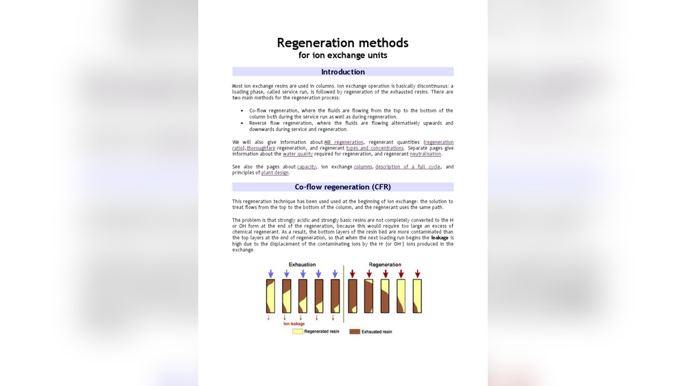 How are Exhausted Ion Exchange Resins Regenerated