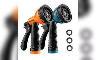 Garden Hose Nozzle Sprayer 2 Pack: Durable 10-Pattern Hose Heads