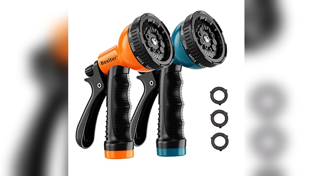 Garden Hose Nozzle Sprayer 2 Pack: Durable 10-Pattern Hose Heads